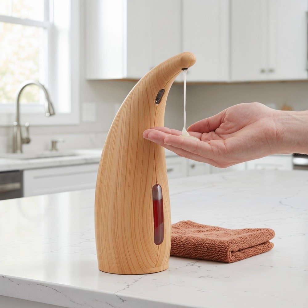 Soap Making Machine - ABS Automatic Soap Dispenser Light Wood
