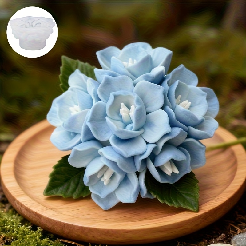 Soap Making Tools - 1 Hydrangea Candle Silicone Mold，Suitable for