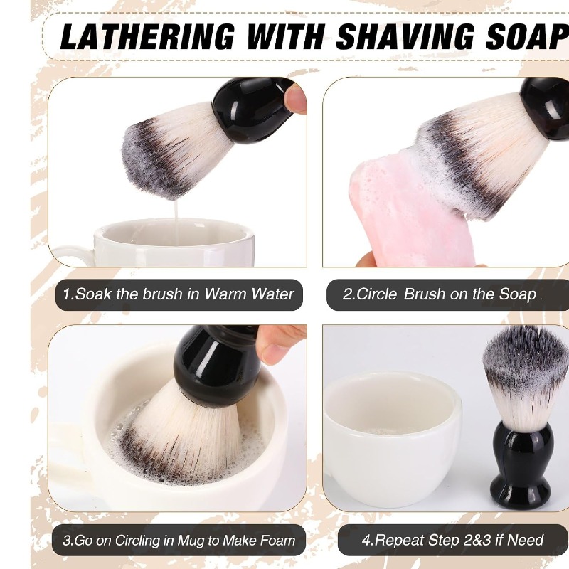 1Pcs Beard Shaving Brush, Wood - đánh giá và giá Soap Making Tools