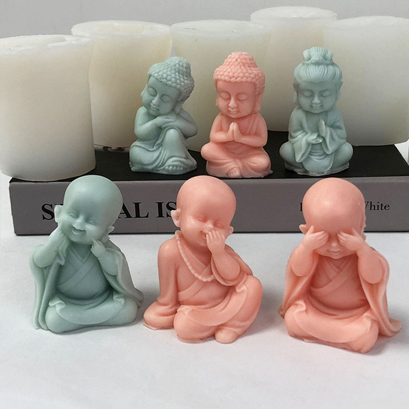 3D Little Monk Candle Silicone - đánh giá và giá Soap Making Art
