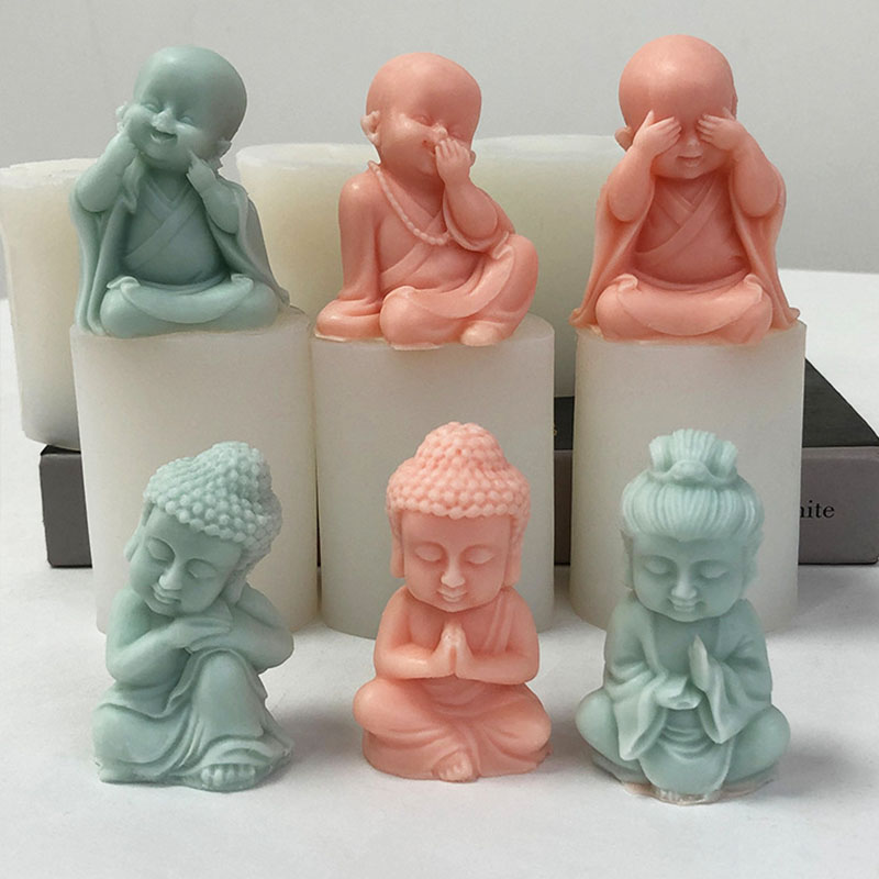 3D Little Monk Candle Silicone - đánh giá và giá Soap Making Art