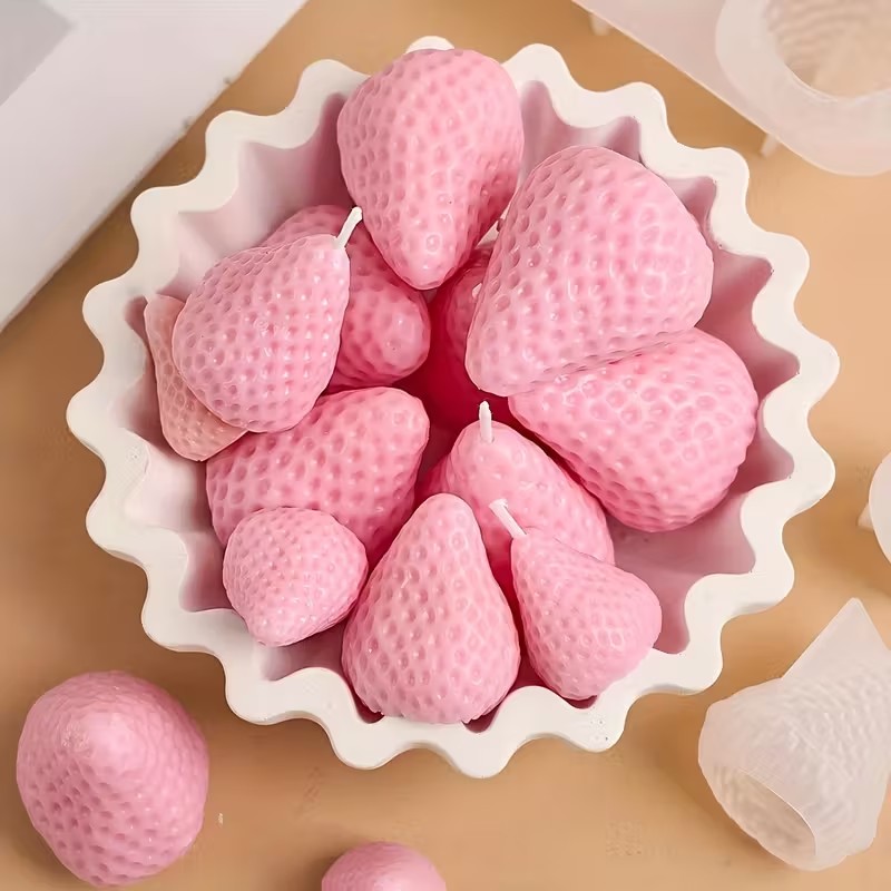 Strawberry Silicone Candle Mol - đánh giá và giá Soap Making Tools