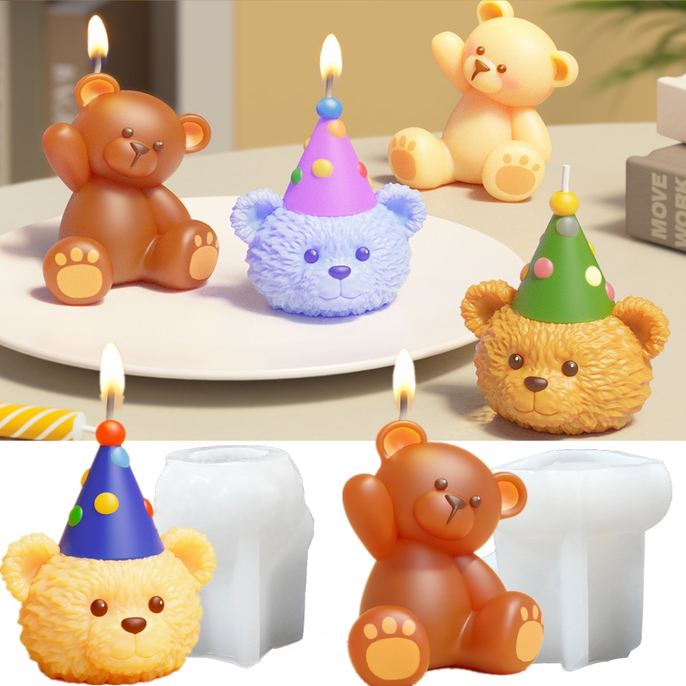 3D Cute Bear Resin Mold for Ca - đánh giá và giá Soap Making Art