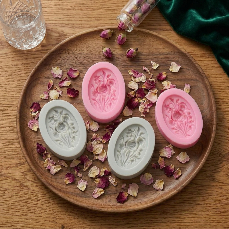 4 Silicone mold with flower sh - đánh giá và giá Soap Making Tools