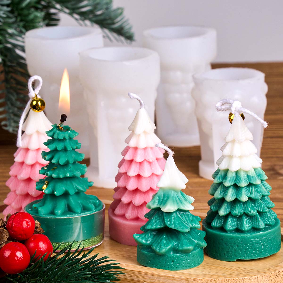 3D Christmas Tree Silicone Can - đánh giá và giá Soap Making Art